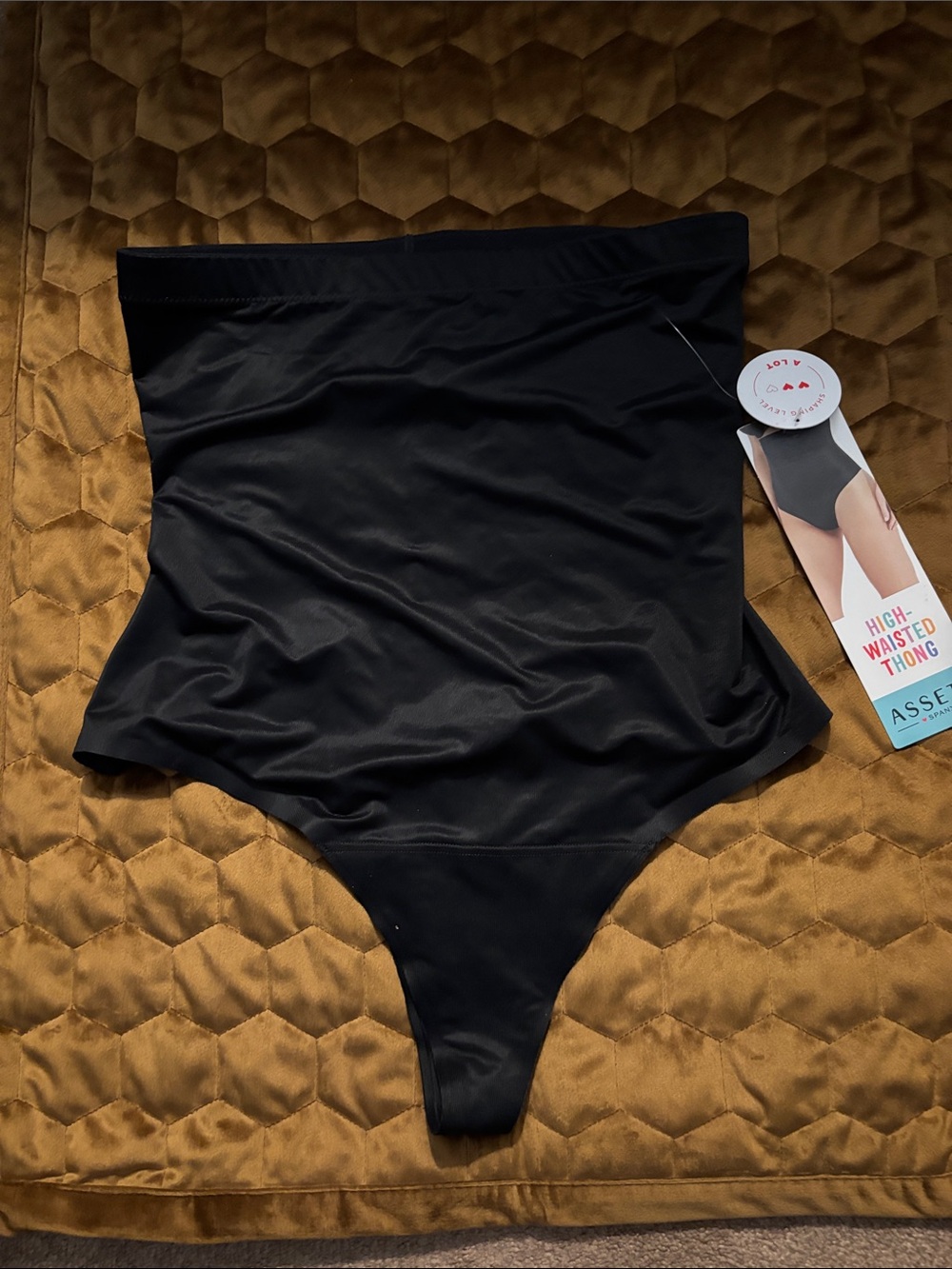 Assets By Spanx Black High-Waisted Shaping Thong